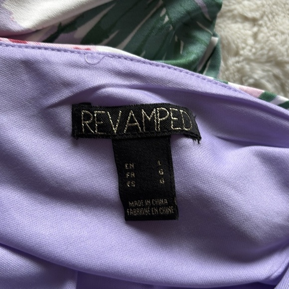 Revamped Tropical Print Mini Dress – Size L | Ruched Bodycon | Island Vibes | - Picture 6 of 7